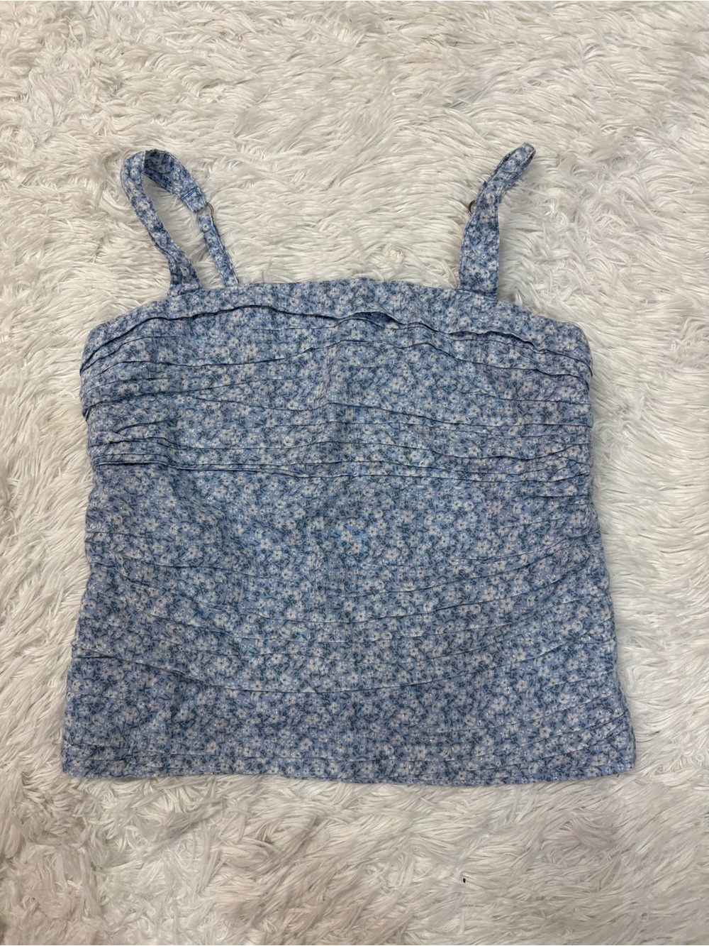 Abercrombie Kids Blue Floral Smocked Tank Top